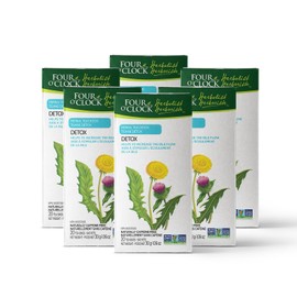 Four O'Clock Herbalist Detox Dandelion Herbal Tea, Non-Gmo, Kosher, Gluten-Free, 6 Pack of 20 Teabags