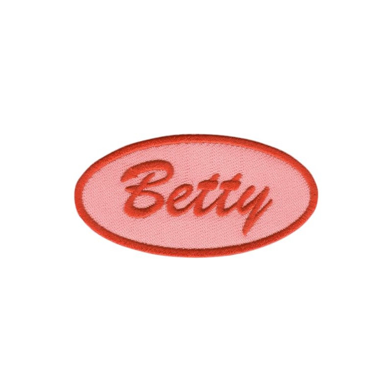 Betty Name Tag - Embroidered Iron on Patch