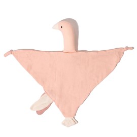 Zoe Sage Cotton Muslin Baby Security Blanket, Soft Organic Cotton Muslin Baby Goose Security Comforter Blanket, Newborn Infant Sleep Soothing Lovey Blanket for Boys and Girls (Sundown)