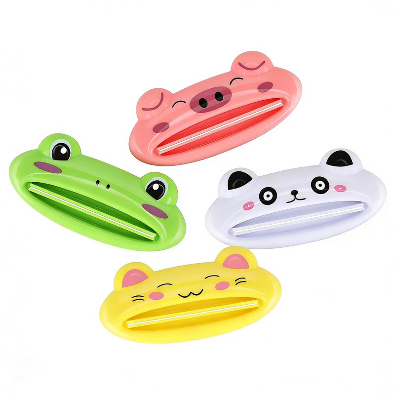 4 Pack Cute Cartoon Animal Toothpaste Tube Squeezer Clips for