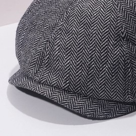 AIMALL Men's Octagonal Wool Blend Newsboy Cap - Peaky Blinders Inspired Flat Beret Hat - Classic 8 Panel Design for Golf & Driving - Size 56-58CM Dark Grey