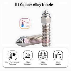 Newwish Ender 3 V3 KE Nozzle 0.4mm,K1 High-Speed High Flow Hotend Extruder 500℃ High Temperature Plated Copper Nozzles 0.4mm for K1,K1 MAX,CR-M4,Ender 3 V3 KE,CR-10 SE 3D Printer.(2Pcs)