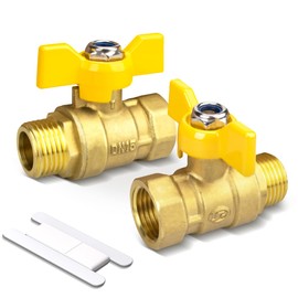 Bwintech 2 Pcs 1/2" Male BSP to 1/2" Female BSP in Brass, Ball Valves with Wing Handle 180 Degree Shut Off Switch Operation Handle Valve Pipe Fittings