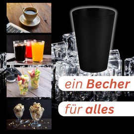 S&S-Shop 10 Plastic Drinking Cups 0.4 L Black Reusable Drinking Cups Cups Party Cups Reusable Cups Plastic Cups
