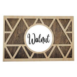 Nest Thermostat Decorative Wall Plate Triangle Geometric White, Brown Natural Hard Wood