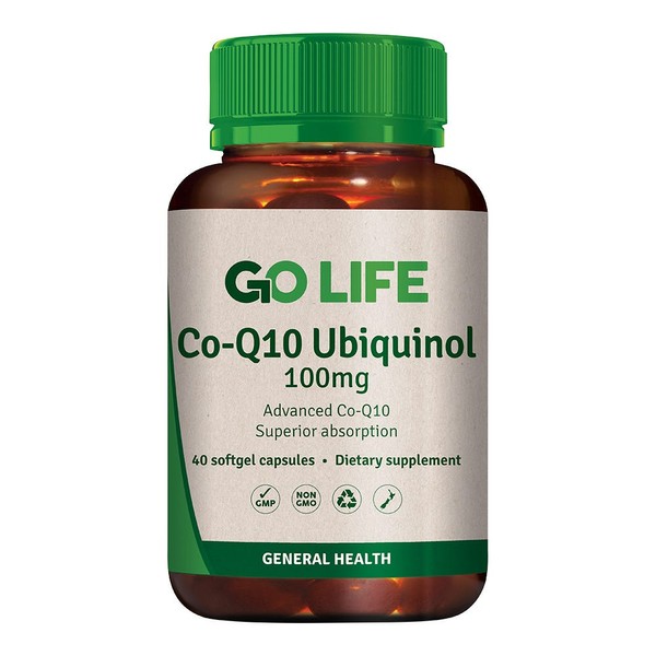 GO LIFE CO-Q10 Ubiquinol 100mg - 40 Capsules