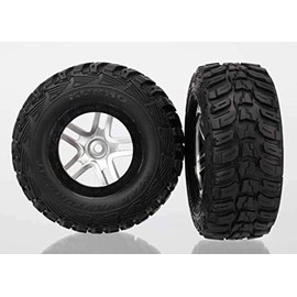 Traxxas 6874 Kumho Tires on Split Spoke, Satin Chrome Black