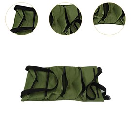 LOVIVER Tool Roll up Bag Handbag with 5 Zipper Pockets Portable Versatile Waterproof Storage Pouch for Mechanics, Framers, Plumbers, Green