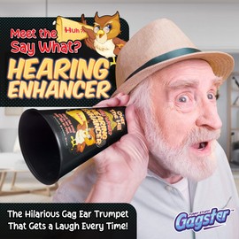 Gagster Over The Hill Say What? Hearing Enhancer - Funny Birthday Gag Gift - Prank for Men and Women - Party Supplies for Adults - 40th, 50th, 60th Decorations and Adults Jokes - Hilarious Ear Horn
