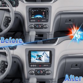 Slakerbe Android 14 Car Radio Compatible with Acadia for Traverse for Buick Enclave 2013-2017, 2G+32G 7" Touch Screen Car Stereo with Wireless Carplay Android Auto GPS WiFi Mic Backup Camera