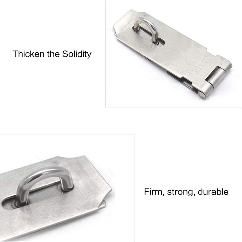 Door Locks Hasp Latch, 5 Inch Stainless Steel Safety Packlock