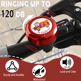 Bicycle Bell Children Boys Bell Bicycle Children Bell Balance Bike Bell Children's Bicycle Bell Children Fire Brigade Bicycle Bell Children for Bicycle Balance Bike Scooter Accessories