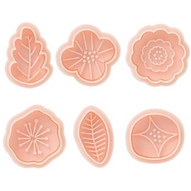 Heads JAR-CKM1 Cookie Mold Set, 6 Pieces, Jardin de Fleurs Flower and Leaf