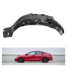 ECOTRIC Front Left Inner Fender Compatible with 2012-2015 Honda Civic Sedan Coupe With Insulation Foam Replace for 74151TS8A00 74151TS8A20 HO1248142 HO1248166 Wheel Liner Splash Driver Side