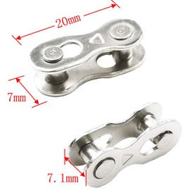 Hyamass 4 Pairs Bicycle Missing Link 6 Speed 7 Speed 8 Speed Chain Reusable Steel Bike Chain Link（Silver）