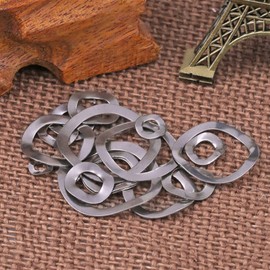 Bclla Zkenshan-washers 304 Stainless Steel Three Crest Washer Wave Spring Washer Elastic Washer M3-m41, 15PCS Good wear Resistance (Inner Diameter : M39 x 46 x 0.5)