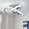 GEADI Modern LED Ceiling Light Fixtures, 20W Chrome Chandelier Lighting,