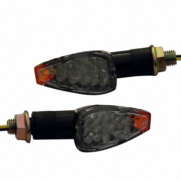 MotorToGo Black LED Motorcycle Turn Signal Blinkers Side Marker Indicators