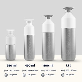 Dopper Steel Drinking Bottle 350 ml - Stainless Steel Drinking Bottle - BPA Free Water Bottle, 18/8 Stainless Steel, Leak-Proof - Sports Bottle for Sports, Outdoor and Office