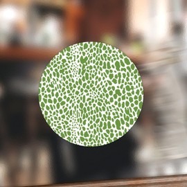 luckluccy Green Cheetah Leopard Print Stickers 100 Pcs Japanese Sticker Graphic Peel and Stick Durable Sticker Labels Luxury Round Decals for Wall Laptop Water Bottles Cup Holiday 3inch