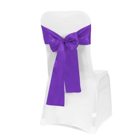 Obstal 10 PCS Satin Chair Sashes Bows for Wedding Reception- Universal Chair Cover Back Tie Supplies for Banquet, Party, Hotel Event Decorations