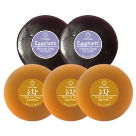 Probubbly neutral soap eggplant 2p + sulfur 3p, 1 piece / 프로버블리 중성비누 가지 2p + 유황 3p, 1개