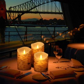 Nancia Flameless Candles Birch Bark Effect Battery Operated Candle,3PACK Real Wax Pillar LED Candle with 10-Key Remote Control 2/4/6/8 Hours Timer for Home Decoration Wedding Birthday Party