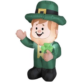Gemmy 3.5' St Patricks Day Leprechan Irish Leprechaun Airblown Inflatable Lighted Decoration