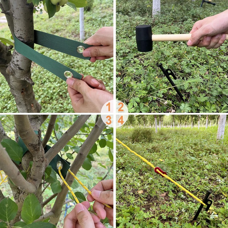 Aoipend Heavy Duty Tree Stakes Kit, Tree Supports for Leaning
