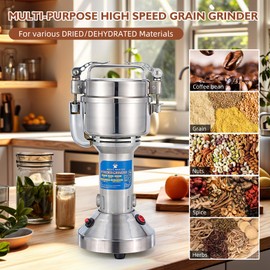 MAGIC MASTER 150g Grain Mill Grinder Electric,High Speed 800W Commercial Spice Grinder,Safety Stainless Steel Dry Grinder Machine For Flour Wheat Nut Corn Rice Pepper Herbs Coffee Beans,Upright,110V