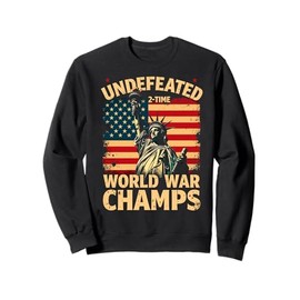 Two Time Undefeated World War Champs Veteran Day USA Map Tee Sweatshirt