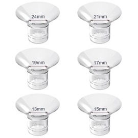SKYWOT 6 piezas bridas para extractor de leche (13mm,15mm,17mm,19mm,21mm,24mm)juego mixto de accesorios para la Lactancia extractor de leche para momcozy s9 s12 pro 24 mm para una salida óptima de leche,reduce el túnel de 27 mm hasta el tamaño correcto