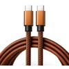 Cable de cuero de carga rápida USB-C a USB-C, elegante