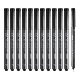 Too Multi Liner Pen, Black, 0.01 inch (0.3 mm), Bulk Pack of 12