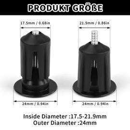 Alethron Handlebar Plugs Road Bike, Pack of 2 Handlebar End Caps Aluminium Black Road Bike Handlebar Plugs Bicycle Handlebar End Plugs with Allen Key Handlebar End Plugs for Bicycle MTB Mountain Bike