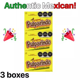 De la Rosa 3x Pulparindo Tamarind Candy 20 Pieces Each - Hot & Salted, Original from Mexico