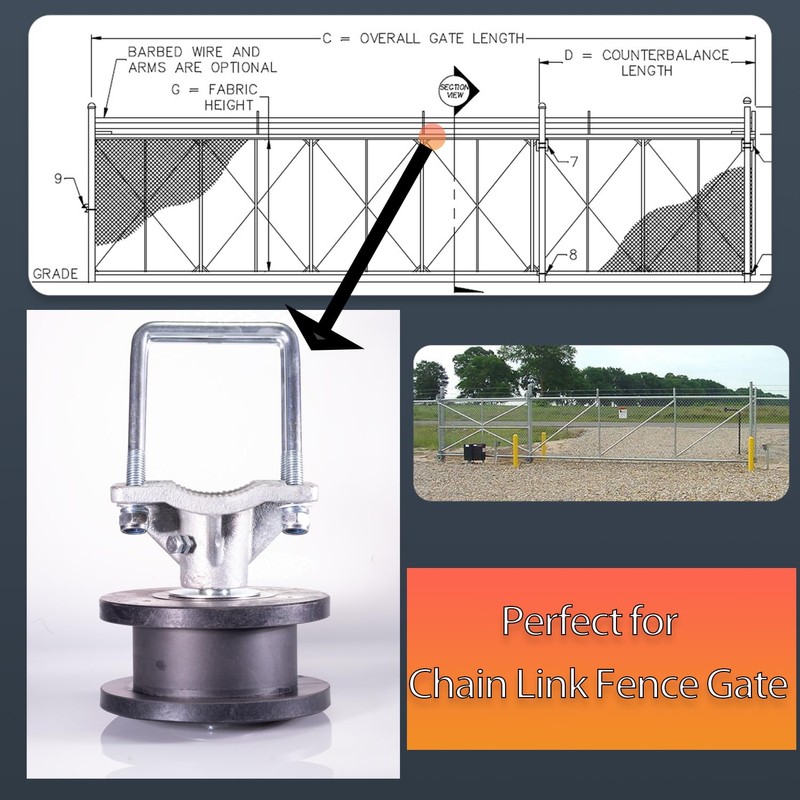 Sliding Gate Rollers,Cantilever Gate Rollers,Nylon Cantilever Slide Gate,4" Square Post