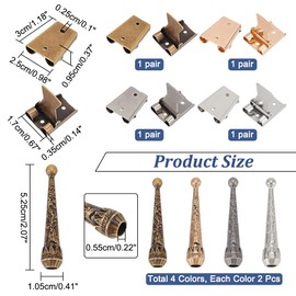 NBEADS 4 Sets Bolo Tie Findings, Bolo Tie Tips Replacement End Caps Kit, Bolo Tie Buckle Accessories with 8 Pcs Alloy Cord End and 4 Pcs Iron Bolo Tie Slide Clasps for Bolo Tie Making