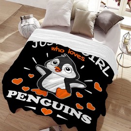 Penguin Blanket,Gifts for Girls Loves Cute Penguins Animals Plush Throw,Super Soft Flannel Fleece,Warm Throw Blankets,Lightweight Comfy Sheet for Couch