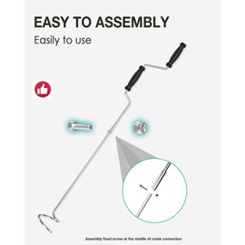 EJWOX Compost Aerator Tool - Manual Compost Turner and Mixing Tool for Outdoor Compost Tumbler Bins,Stainless Steel Rotating Compost Turning Tool