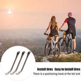 3 Piezas de Palancas de Neumáticos de Bicicleta, Kit de Palanca de Neumáticos de Acero para Bicicleta, Herramienta de Cambio de Neumáticos, Accesorio de Herramienta de Ciclismo para Neumáticos de Bici