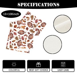 Fall Table Runner Football Tablecover Autumn Football Table Runner Fall Autumn Harvest Thanksgiving Decor Fall Decoration for Home Party