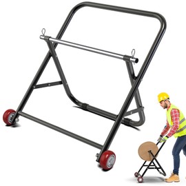 Insaga Cable Caddy for Spool with Wheels- Foldable Wire Spool Rack Holder Portable Wire Spool Reel Caddy 100lb Capacity to Keep Cables Tidy and Organized, Single Axle