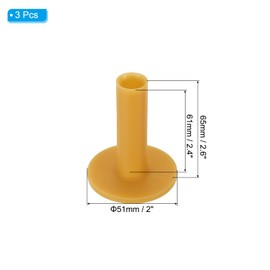 PATIKIL 2.6" Rubber Golf Tees Set of 3 Ball Holder for Outdoor and Indoor Hitting Mats, Yellow