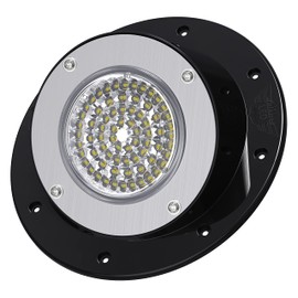 Leisure LED RV Exterior Round Surface Mount Flood Porch Utility Light - Black 12v 1100 Lumen Lighting Fixture Replacement Lighting for Weekend Warrior RVs, Trailers, Campers, 5th Wheels (Black)