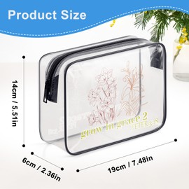 Christian Bible Scripture Makeup Bag Inspirational Gift for Daughter Friends Sister Flower Cosmetic Bag Christian Gifts for Girls Women Religious Faith Based Gifts Travel Clear Toiletry Bag Pouch
