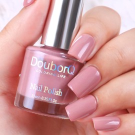 DouborQ Dark Nude Color Nail Polish Finger Air Dry Long-lasting Nail Art Varnish (04)