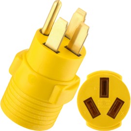 Kanayu 50Amp RV to Stove Adapter Compatible with NEMA 14-50P to 10-50R, 4 Prong Generator RV 14-50P Male to 3 Prong Stove, Oven 10-50R Female Adapter Generator Dryer Stove Power Cord Adapter Connector