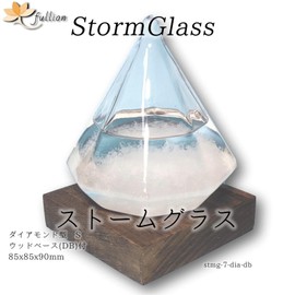 fullion Storm Glass Diamond S Storm Glass with Wood Base Diamond