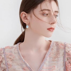 DAYLINLOVE Rabbit Earrings S925 Sterling Silver Rabbit Leverback Earrings Dangle Drop Rabbit Jewellery Gifts for Women Girls, Sterling Silver, No Gemstone